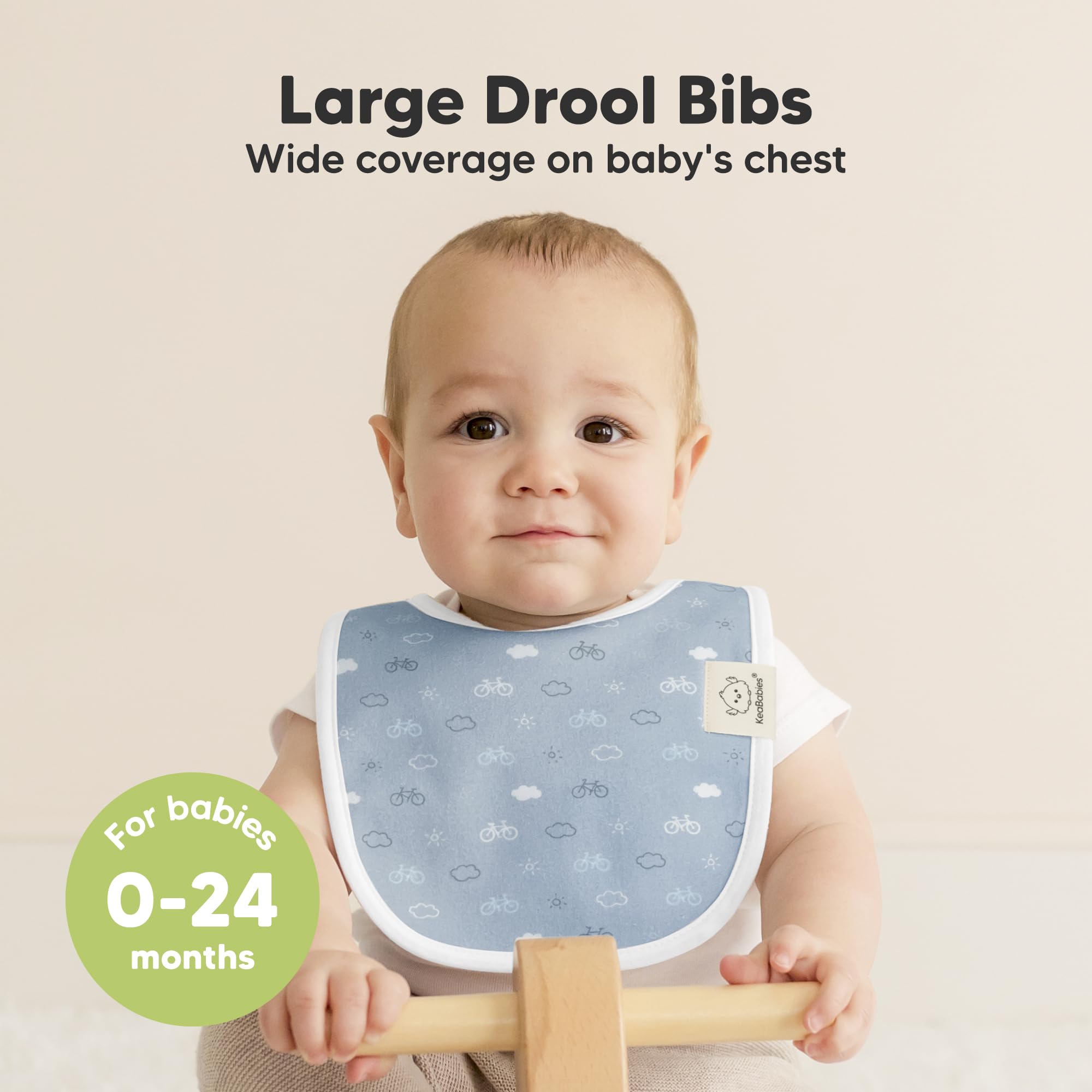 KeaBabies bibs with organic cotton and fleece backing for extra absorbency.