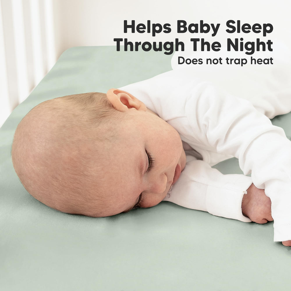 KeaBabies Organic cotton crib sheet provides breathable, gentle support.