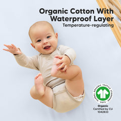 KeaBabies organic cotton crib sheet texture close-up, soft and skin-friendly.