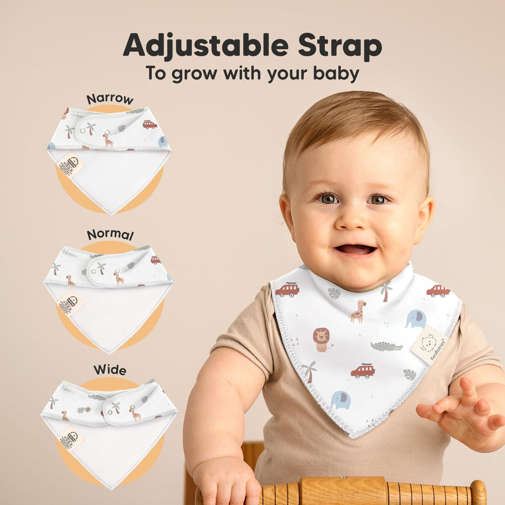 KeaBabies organic cotton double-layer bib close-up showing absorbent fabric.