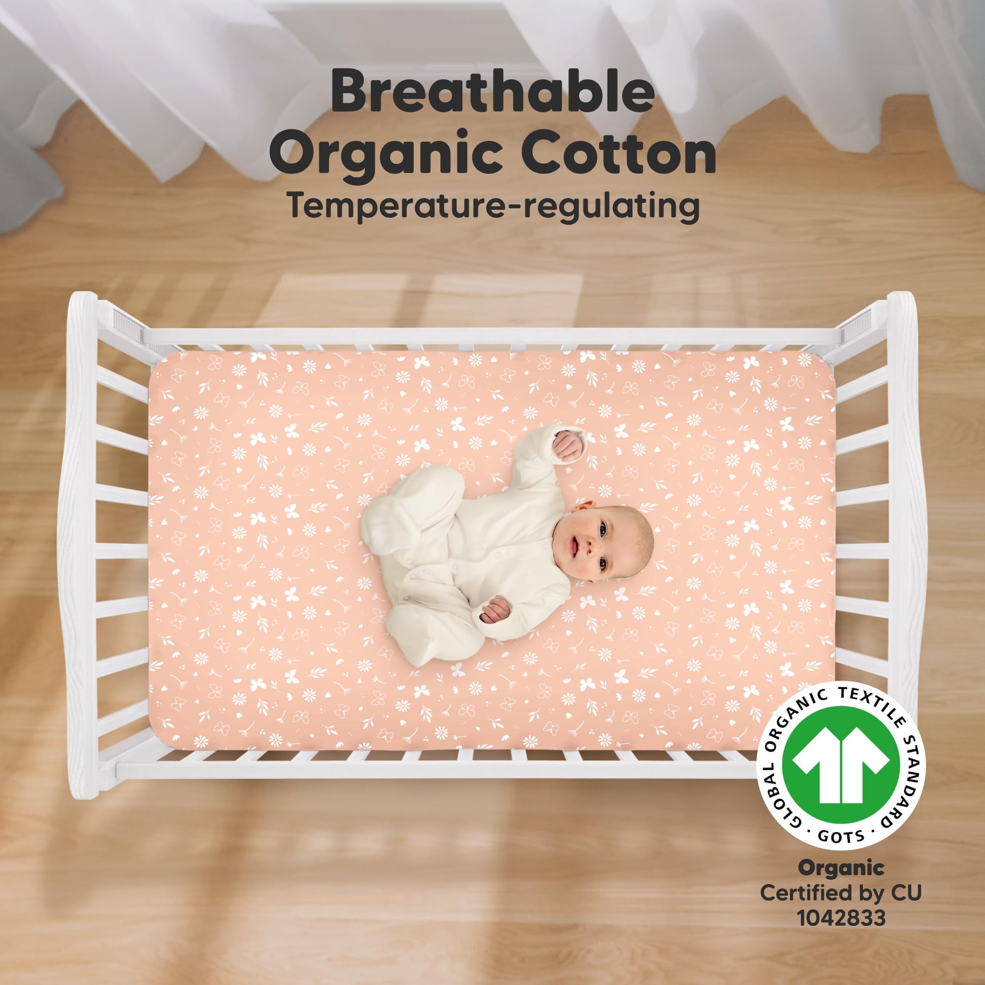 Close-up of KeaBabies organic cotton jersey fabric texture