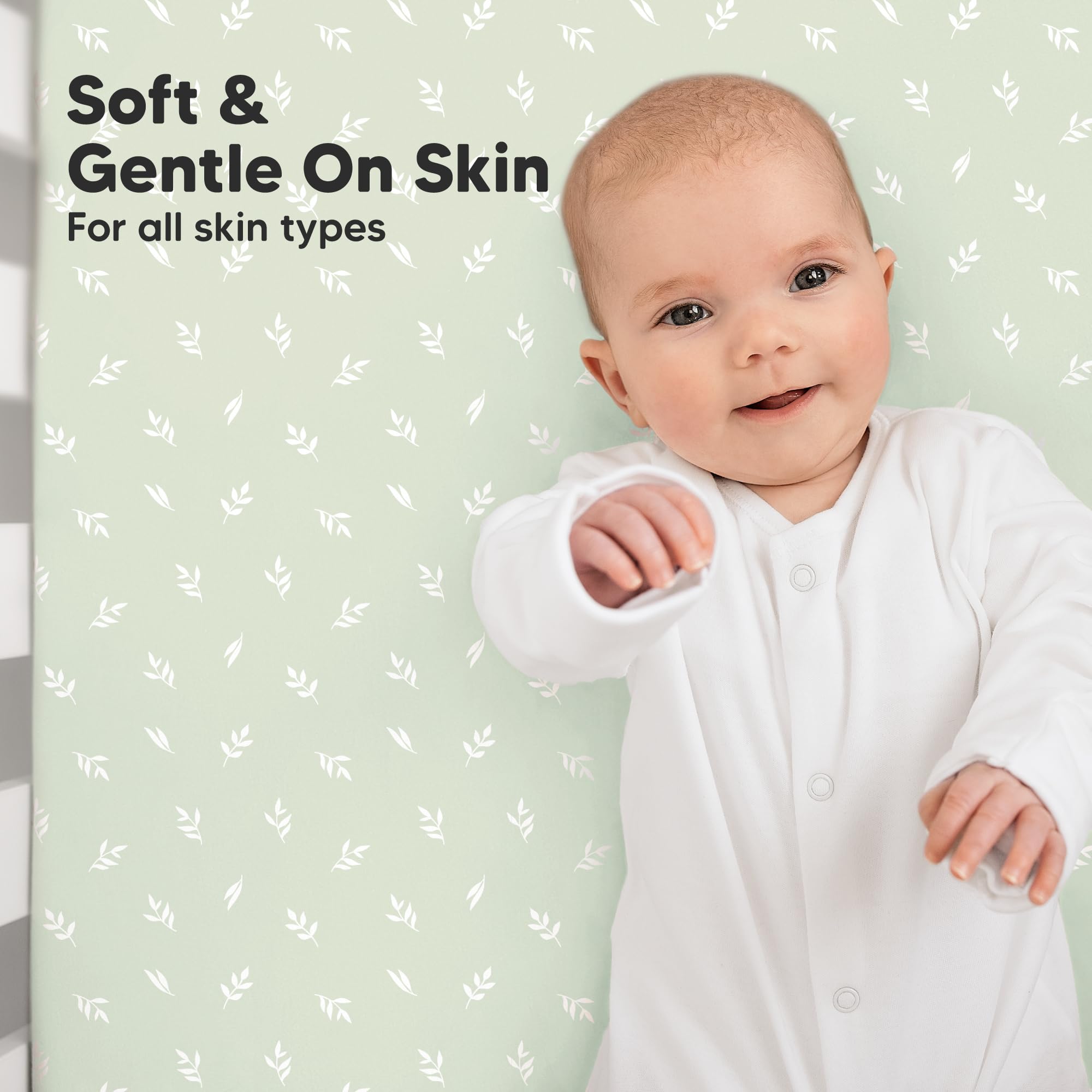 KeaBabies organic cotton jersey crib sheet touch soft for baby skin