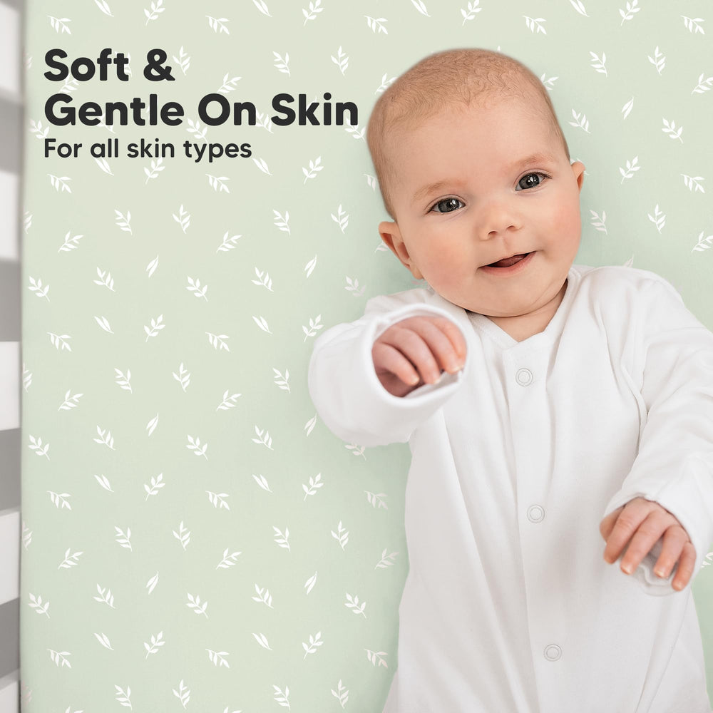 KeaBabies organic cotton jersey crib sheet touch soft for baby skin