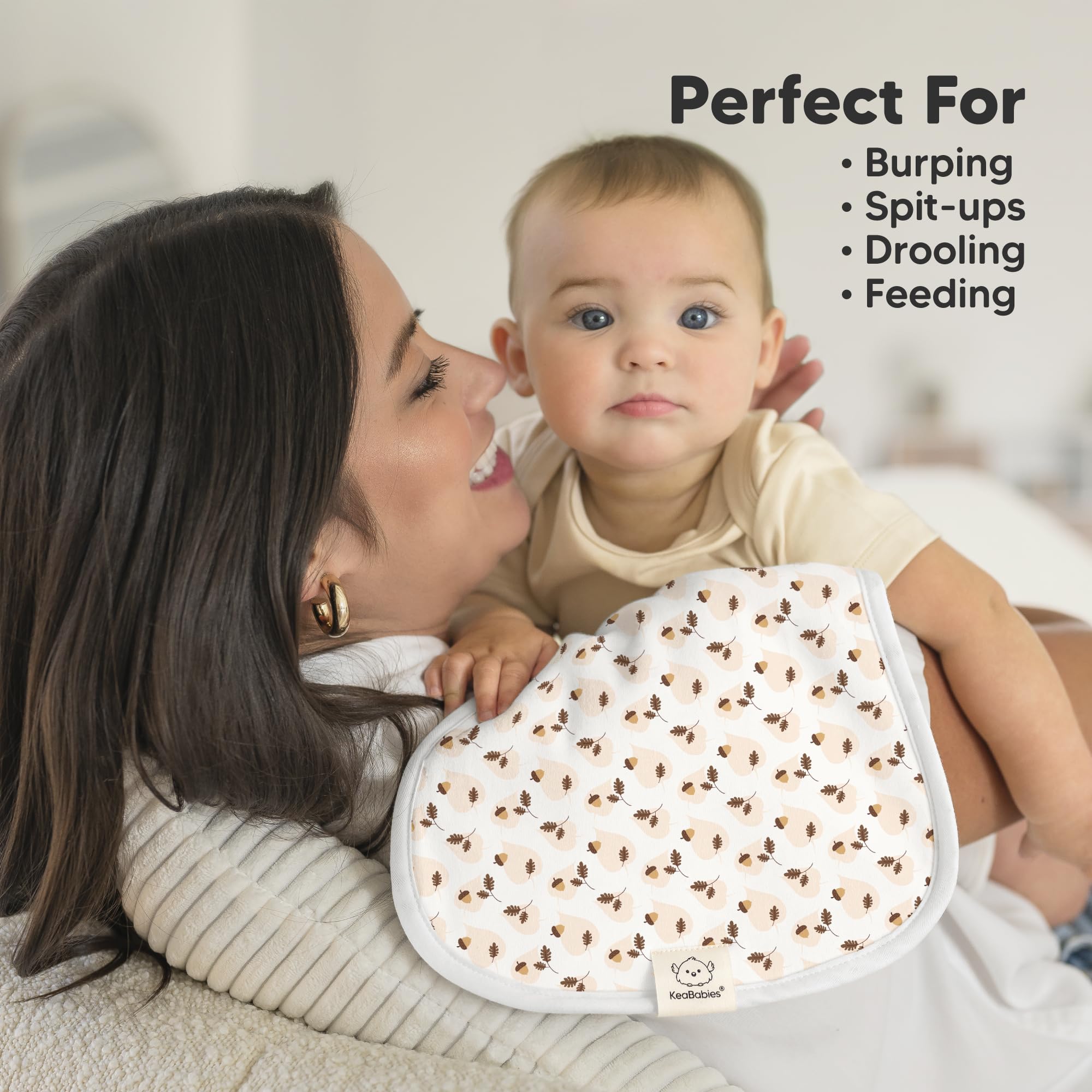 KeaBabies organic-cotton-layers close-up with plush inner fleece for absorption