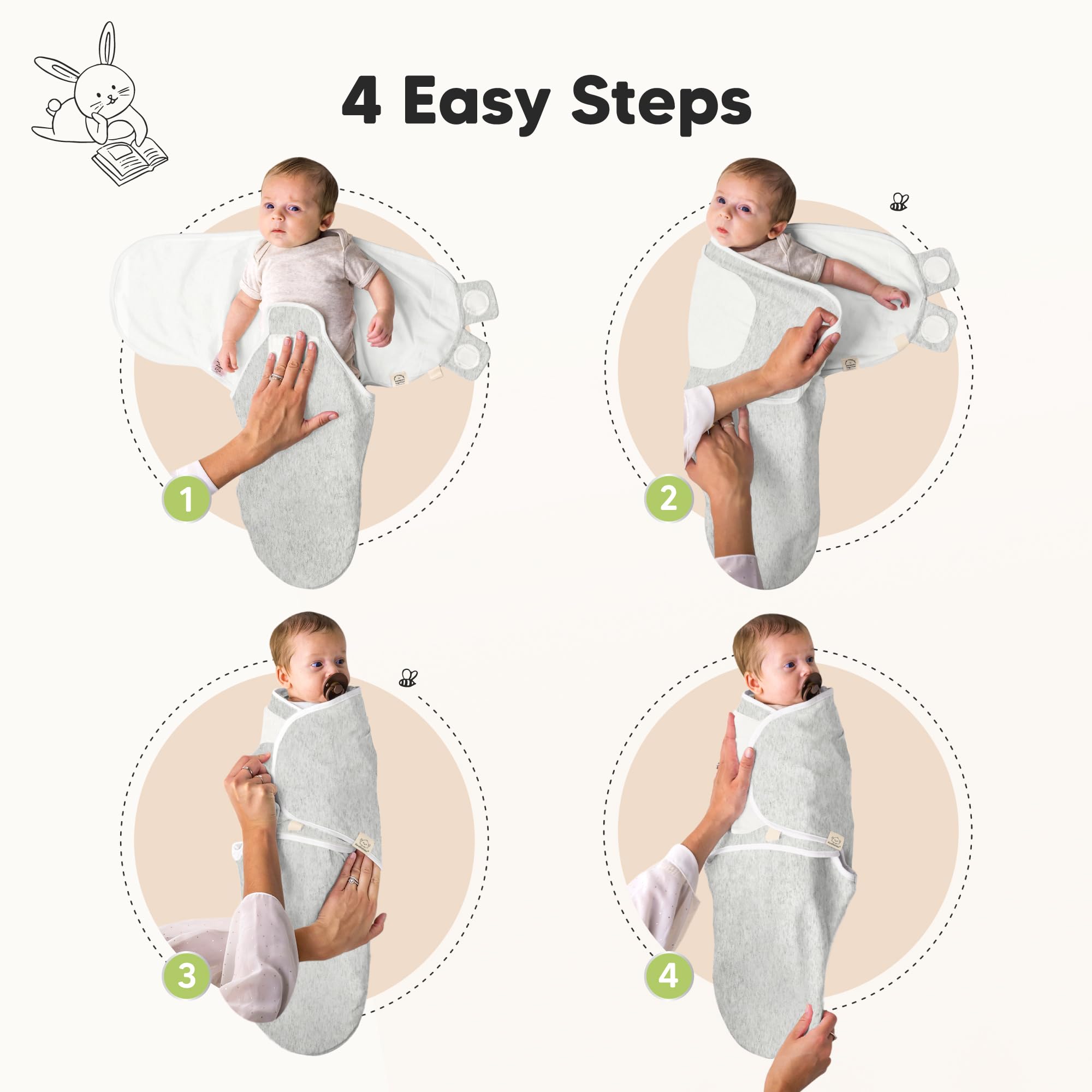 KeaBabies organic cotton sleep sack 3-6m shown for room-temperature comfort