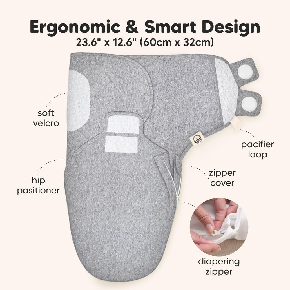 KeaBabies organic cotton fabric swaddle is soft and breathable for year-round wear.