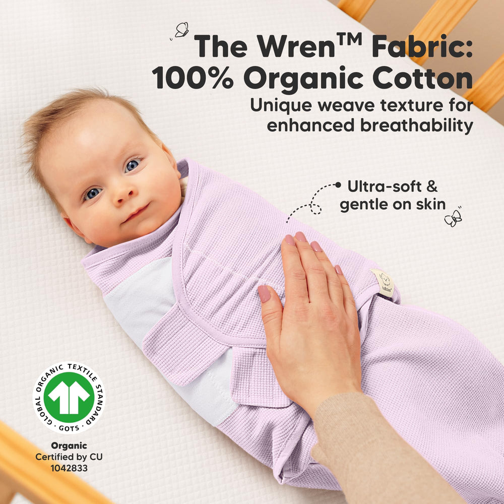 KeaBabies organic cotton waffle knit swaddle texture for breathable comfort