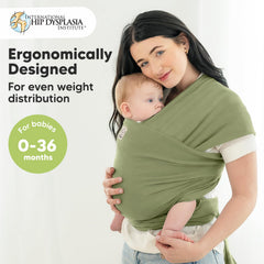 KeaBabies Original Baby Wrap snug fit provides secure comfort from newborn to toddler.