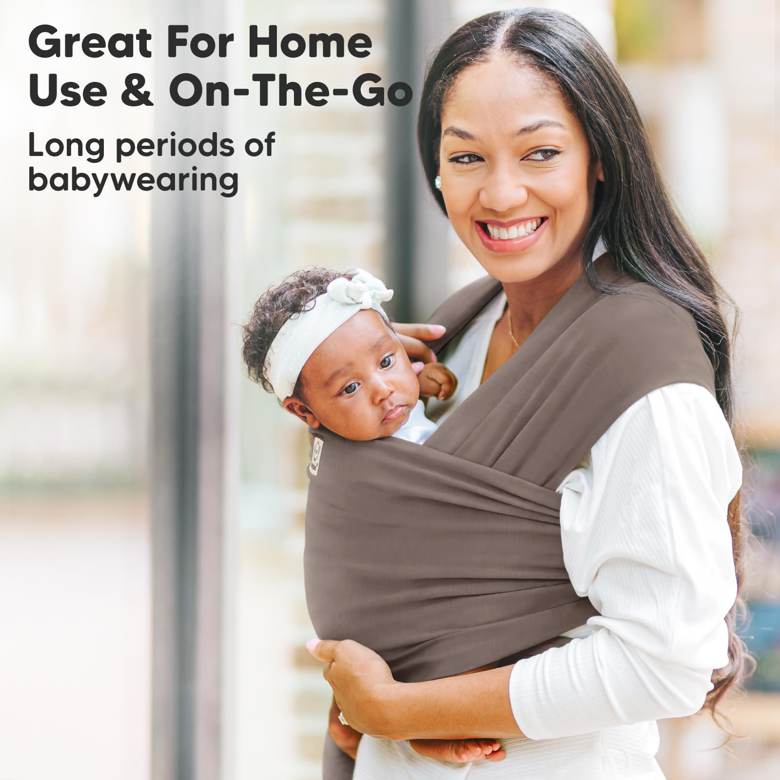 KeaBabies Original Wrap Carrier comes in copper gray with soft texture.