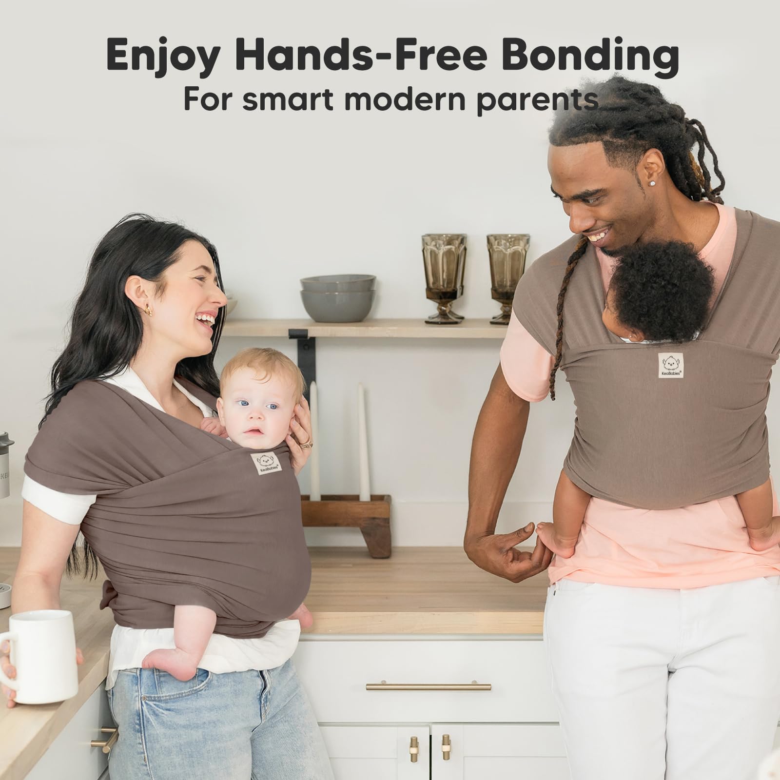 KeaBabies Original Wrap Carrier is lightweight for on-the-go use.