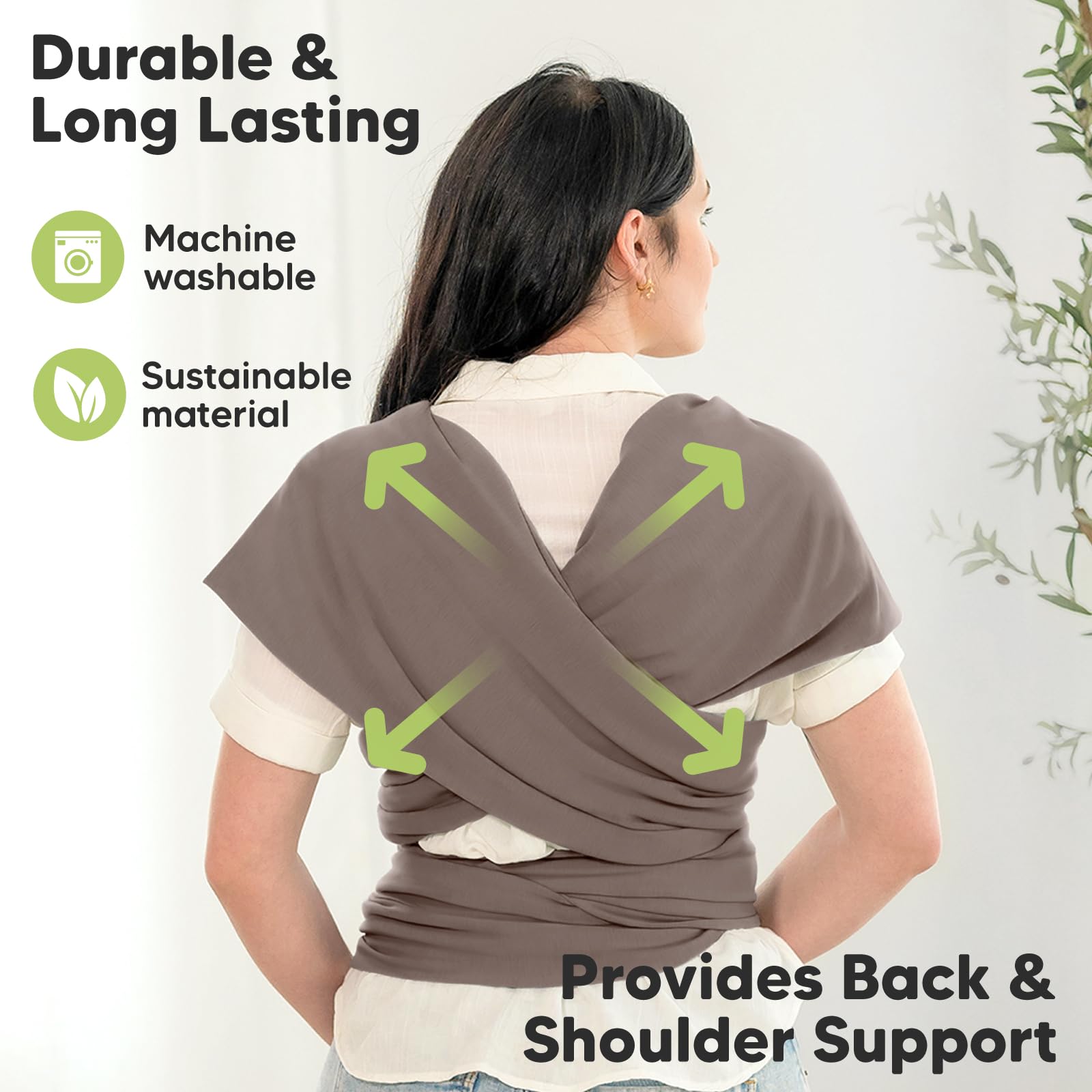 KeaBabies Original Wrap Carrier is one-size-fits-all for families.
