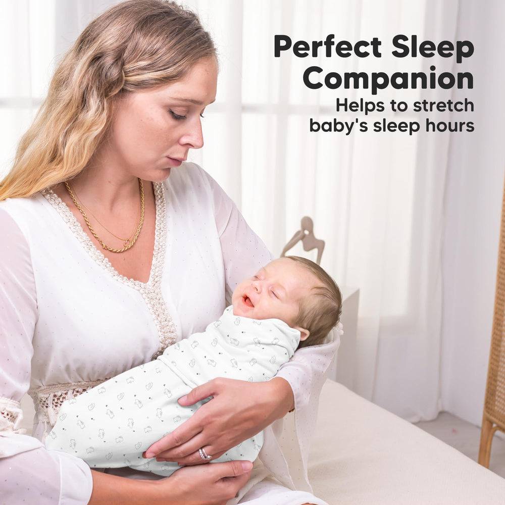 KeaBabies Pack of 3 swaddles offers convenient, safe sleep options.