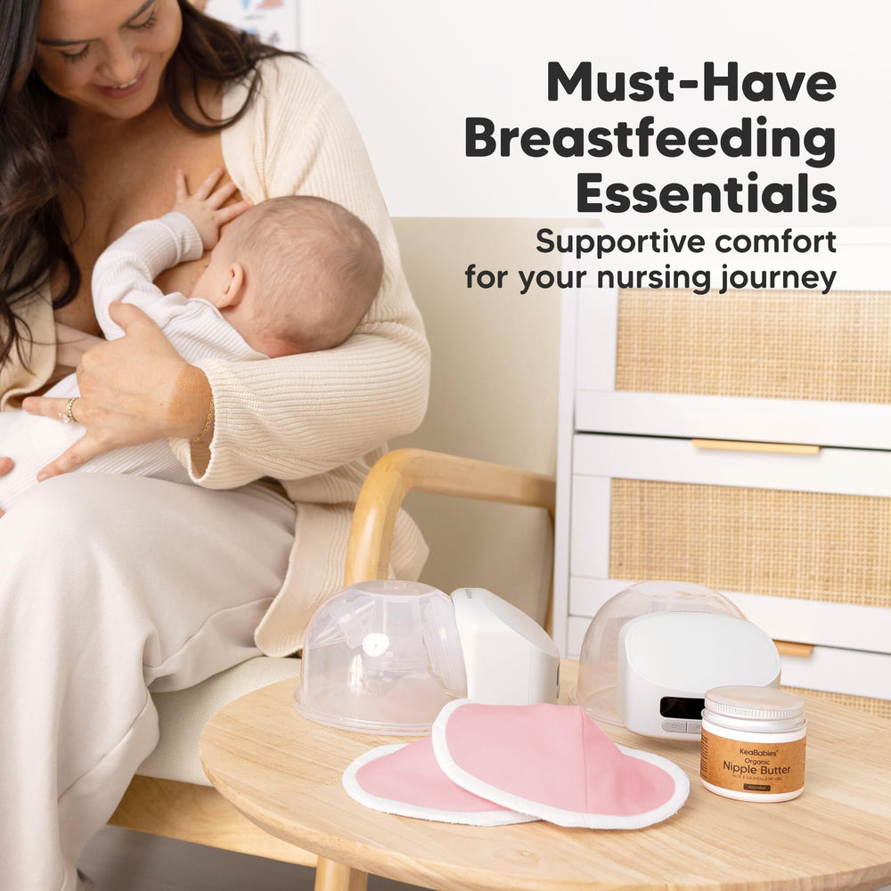 KeaBabies Pastel Touch nursing pads show soft color and skin-friendly comfort