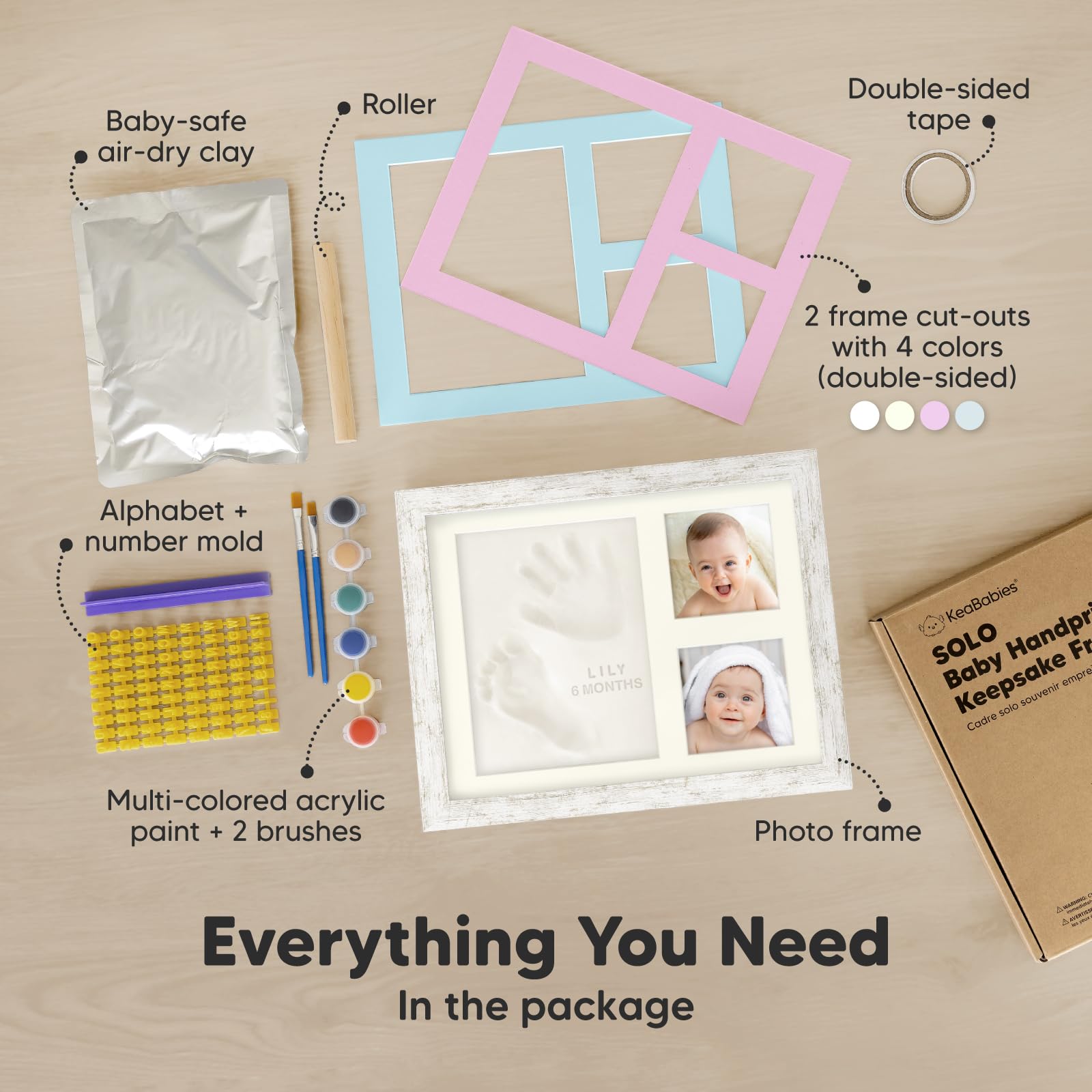 KeaBabies paw print kit includes pet memories with your baby