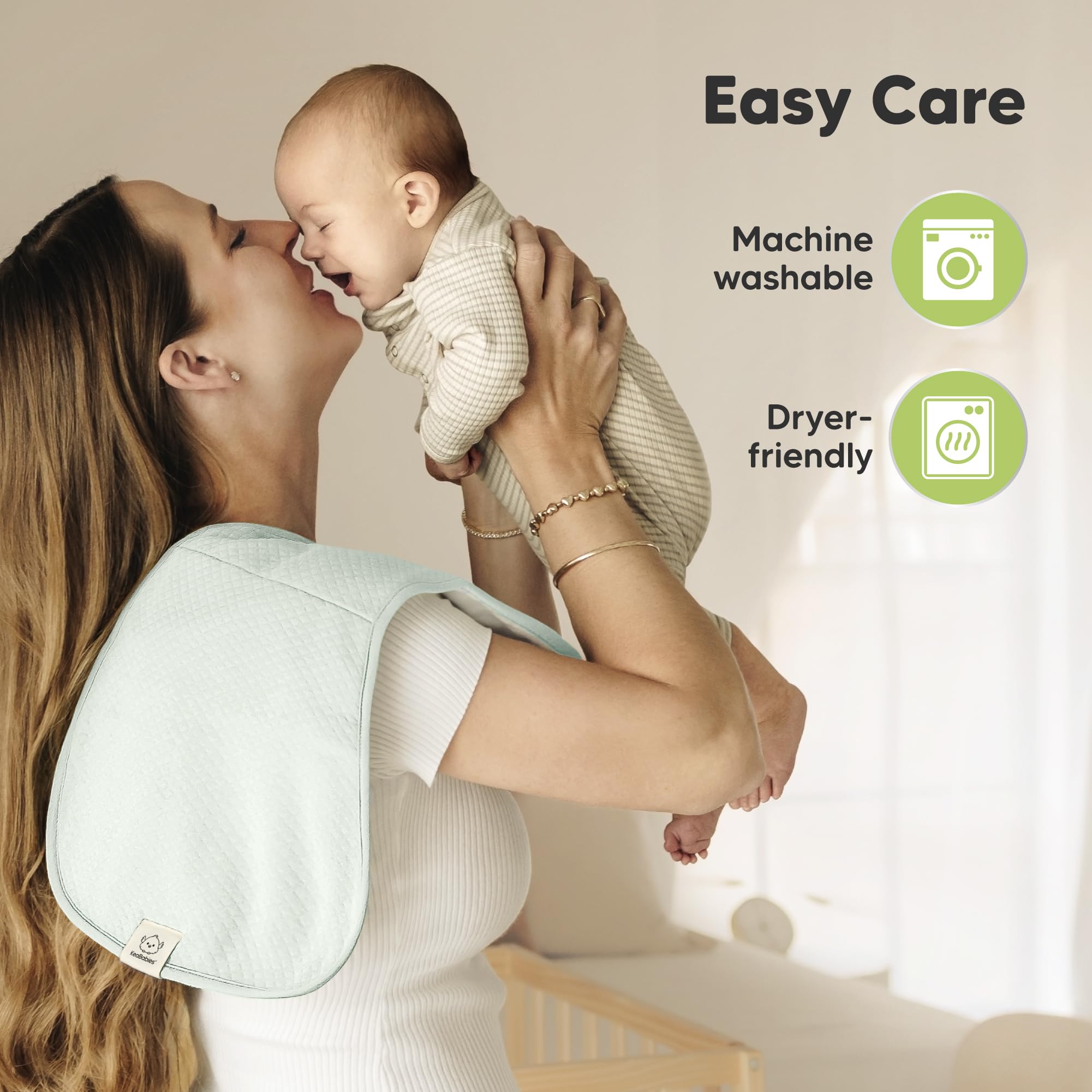 KeaBabies plush fleece layer adds softness and extra absorbency