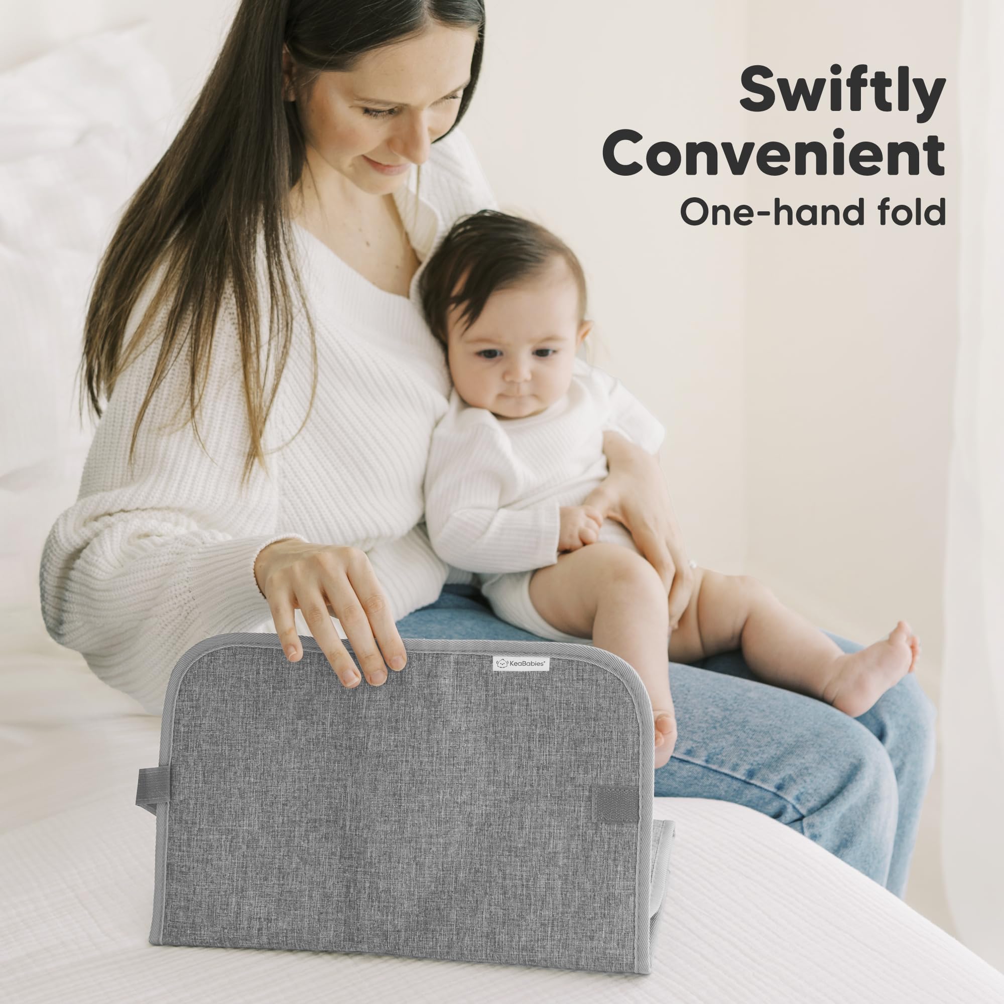 KeaBabies portable changing pad fits in a diaper bag