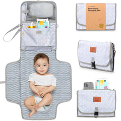 KeaBabies portable changing pad attached to stroller handle for hands-free diaper changes.