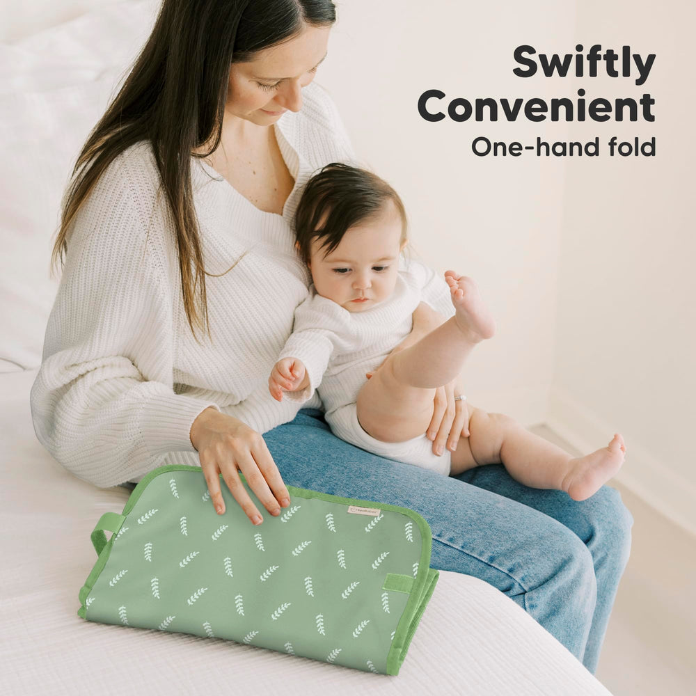 KeaBabies portable pad fits in a diaper bag for travel