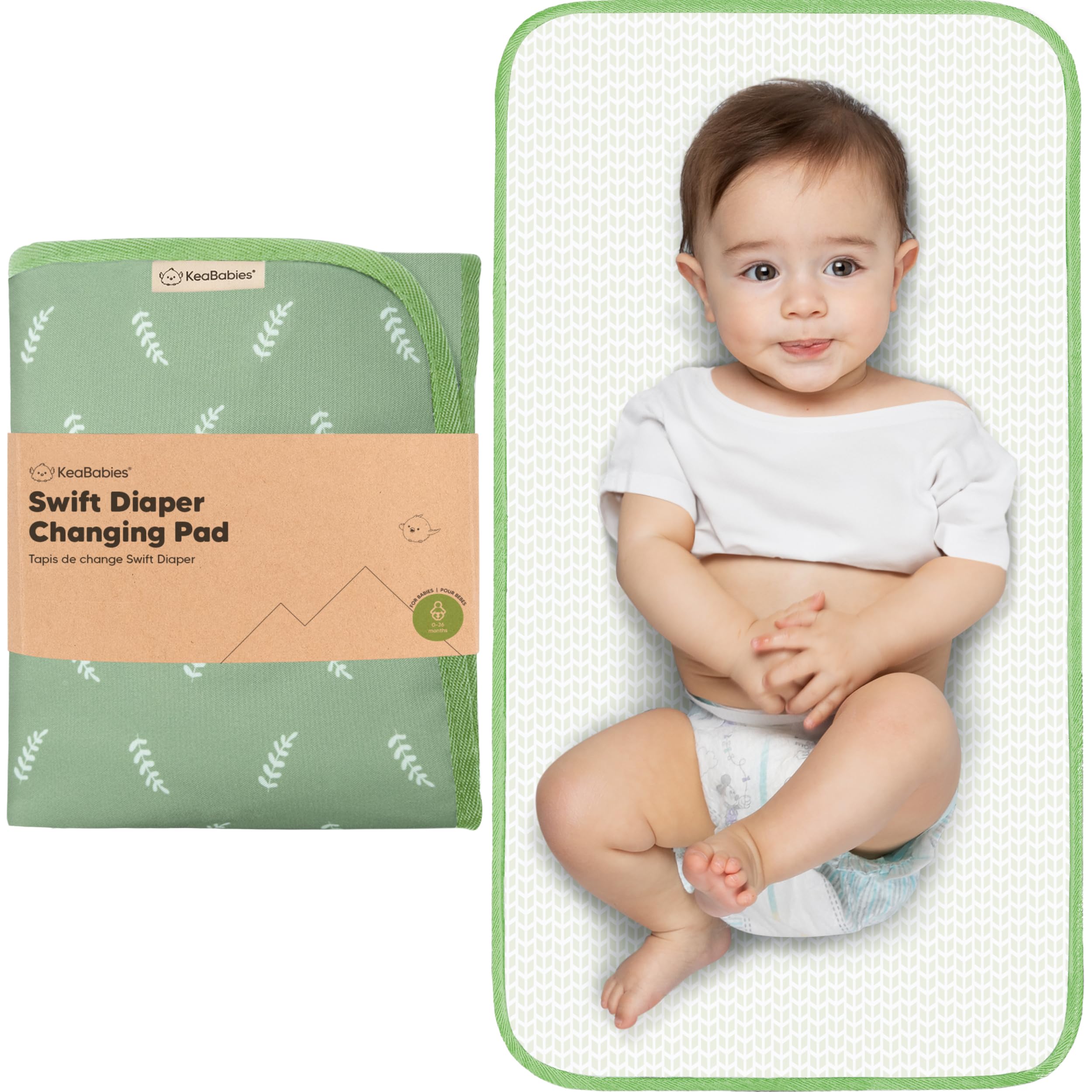 KeaBabies portable changing pad with large area for easy diaper changes on the go