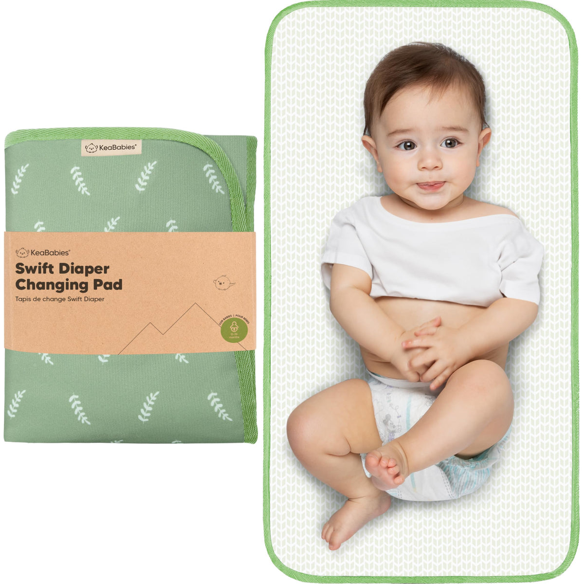 KeaBabies portable changing pad with large area for easy diaper changes on the go
