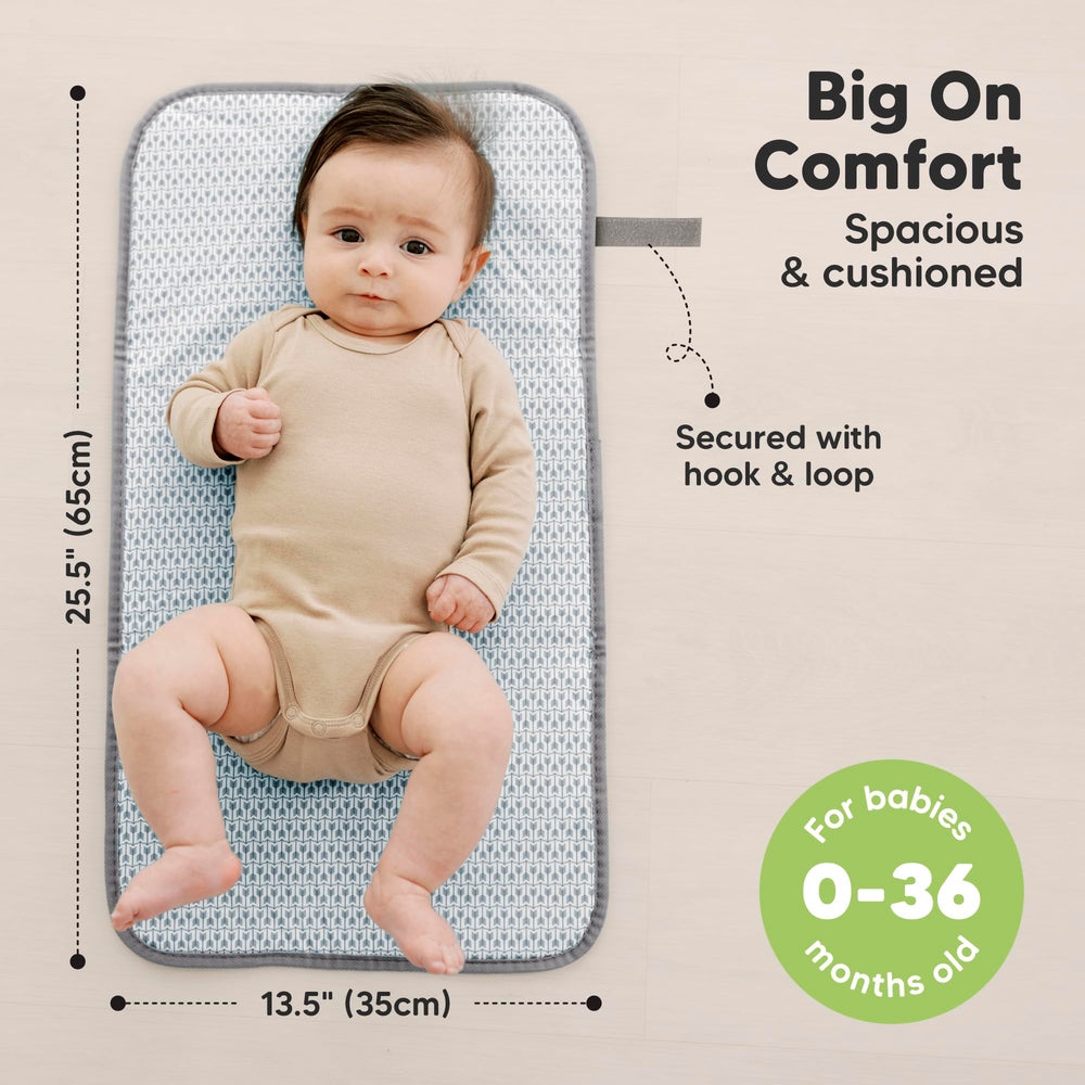KeaBabies portable changing pad waterproof surface for quick cleanup