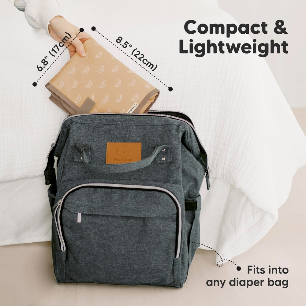 KeaBabies portable changing pad folded compact fits in diaper bag