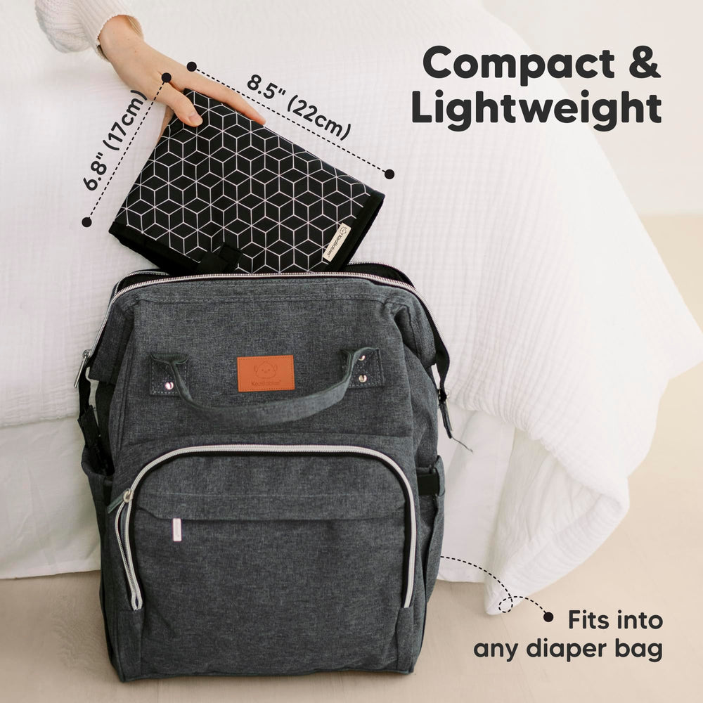 KeaBabies portable diaper changing pad folded compact fits in smaller bags.