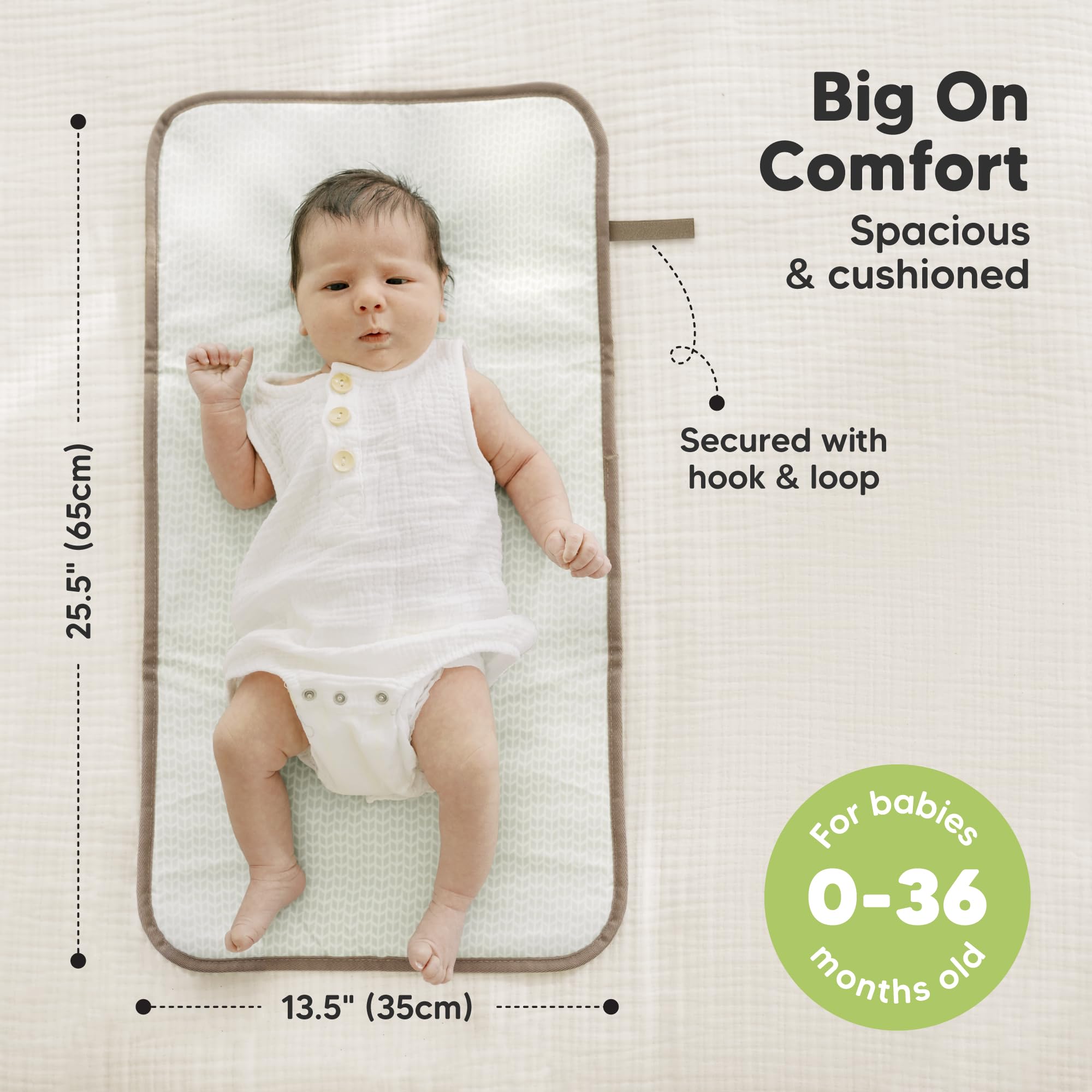 KeaBabies changing pad waterproof surface for easy cleaning