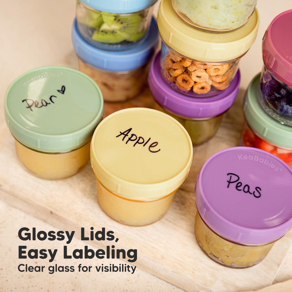 Portion-control 4oz jars help plan balanced baby meals.