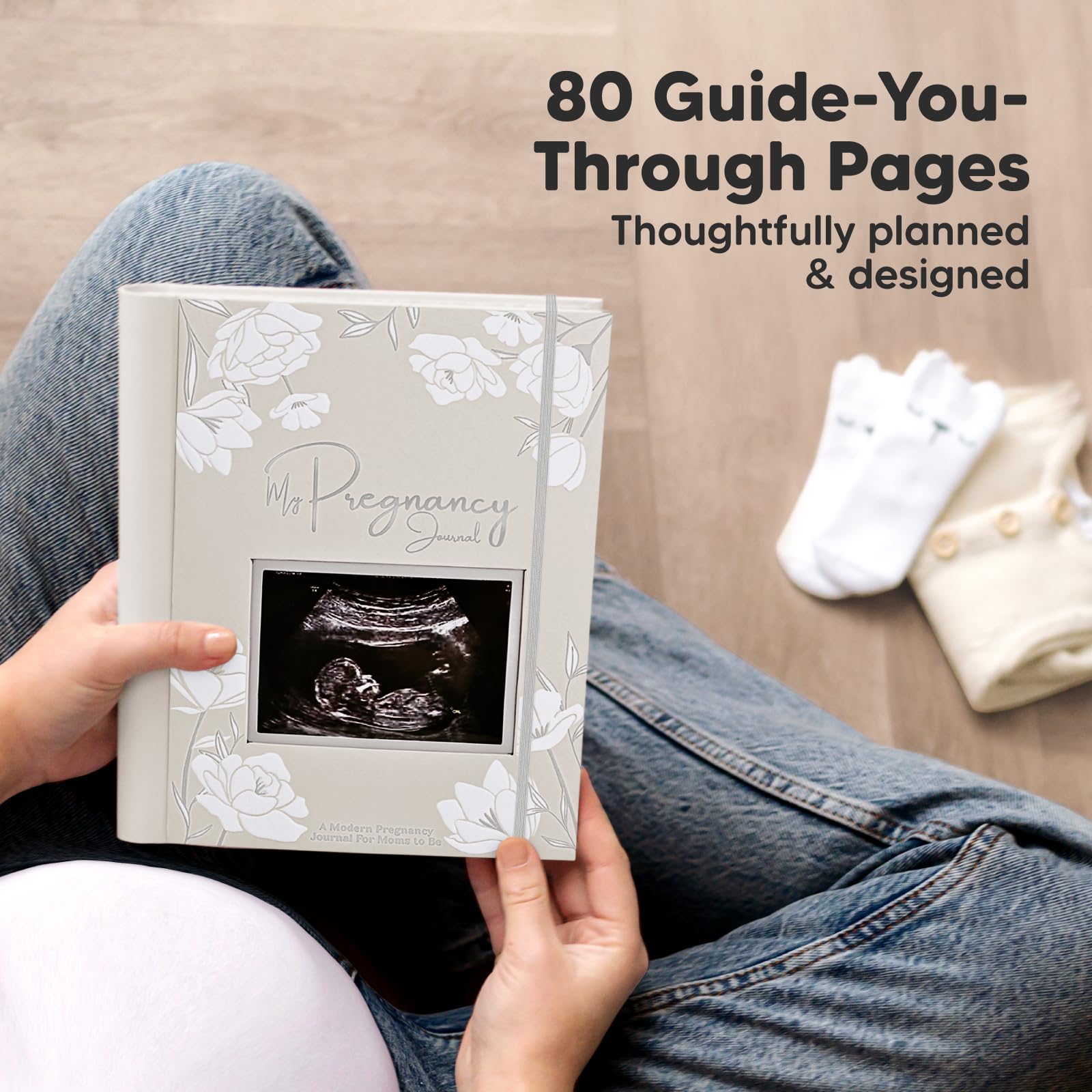 KeaBabies Pregnancy Journal pages inside; spacious writing spaces for memories