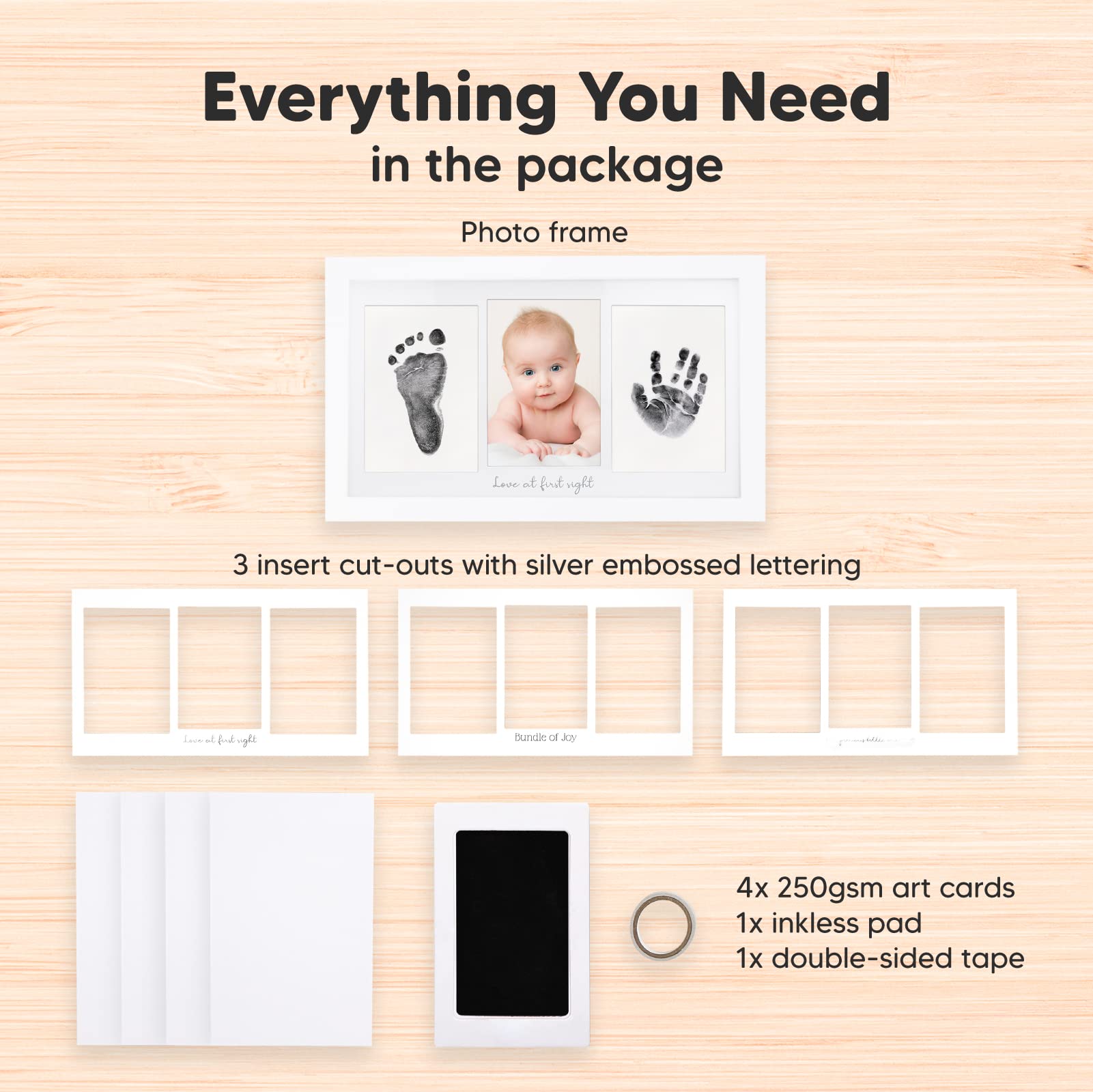 KeaBabies premium Alpine White frame with glass for display