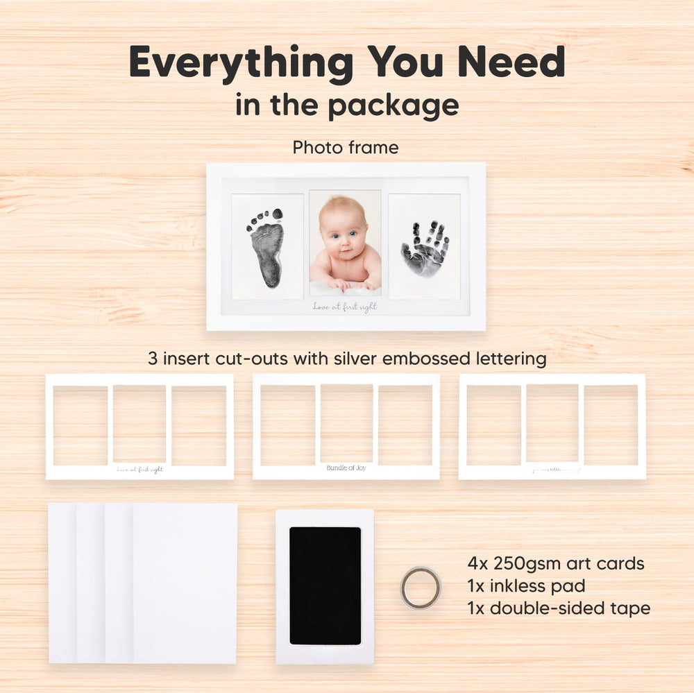KeaBabies premium Alpine White frame with glass for display