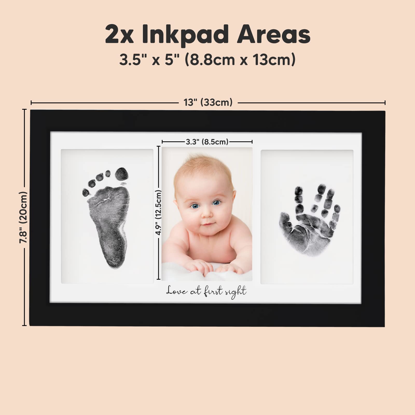 KeaBabies premium frame - clear glass and wood for lasting nursery decor.
