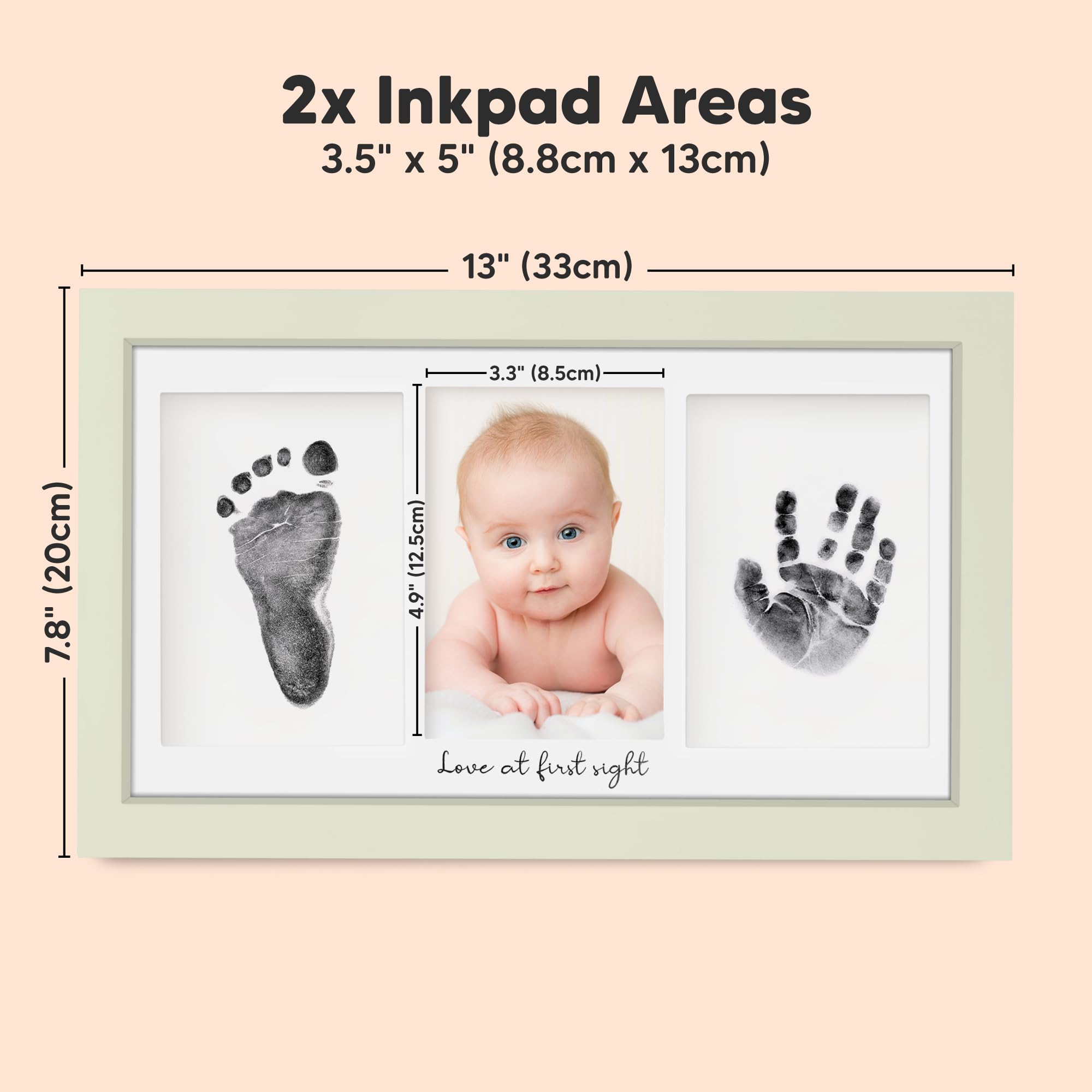 KeaBabies Premium Frame with glass and wood complements nursery decor