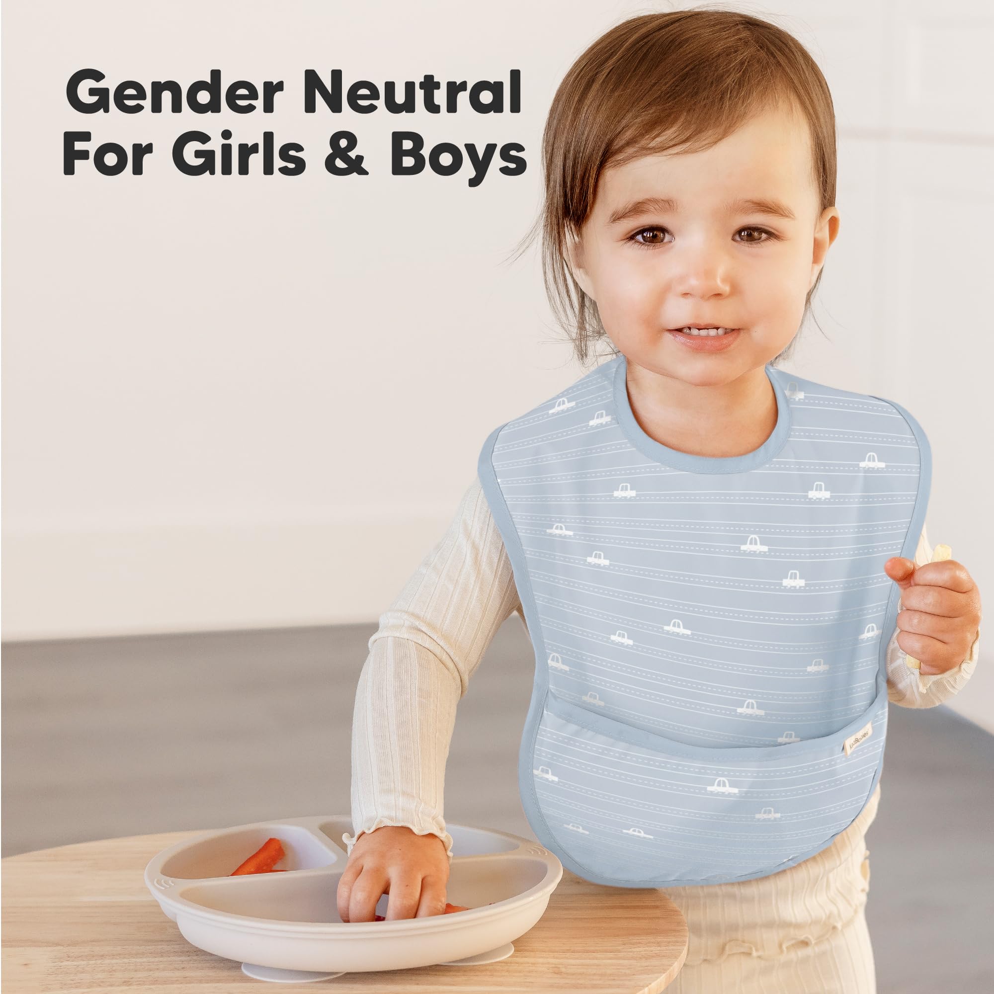 Can double as a protective baby apron during messy meals