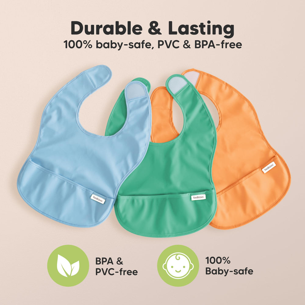 KeaBabies Presto bib: value 3-pack for versatile mealtimes