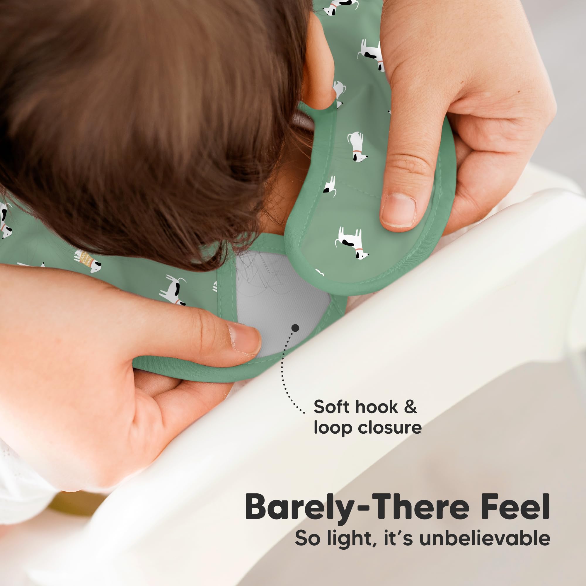 KeaBabies Presto bib adjustable neckline grows with your baby.