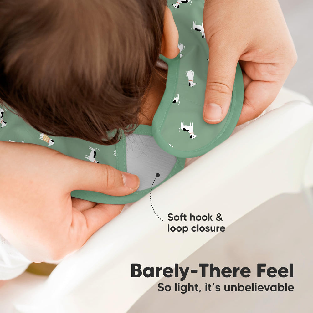 KeaBabies Presto bib adjustable neckline grows with your baby.