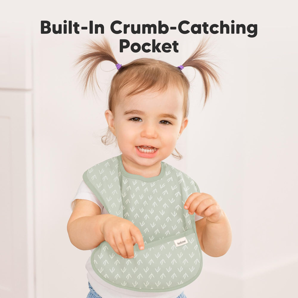 KeaBabies Presto Fleur bib features adjustable neck strap for growing babies