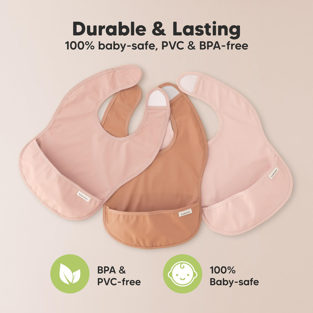 KeaBabies Presto Fleur bib keeps cleanup simple during travel