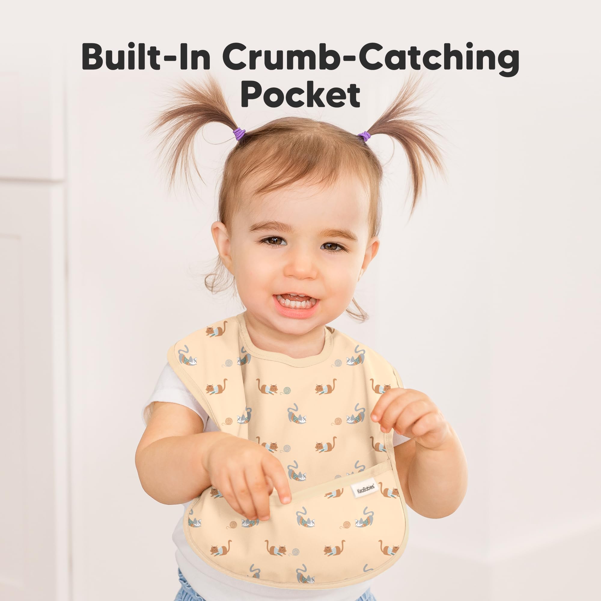 KeaBabies Presto bib adjustable neck and size range support growing toddlers.