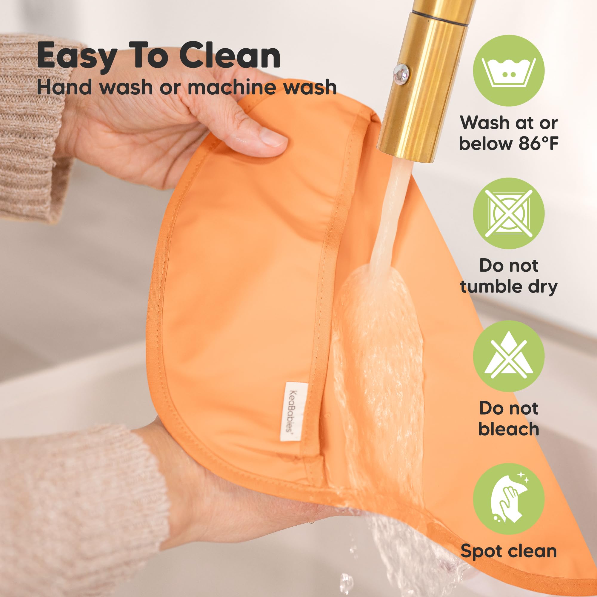 KeaBabies Presto bib machine washable for durable reuse