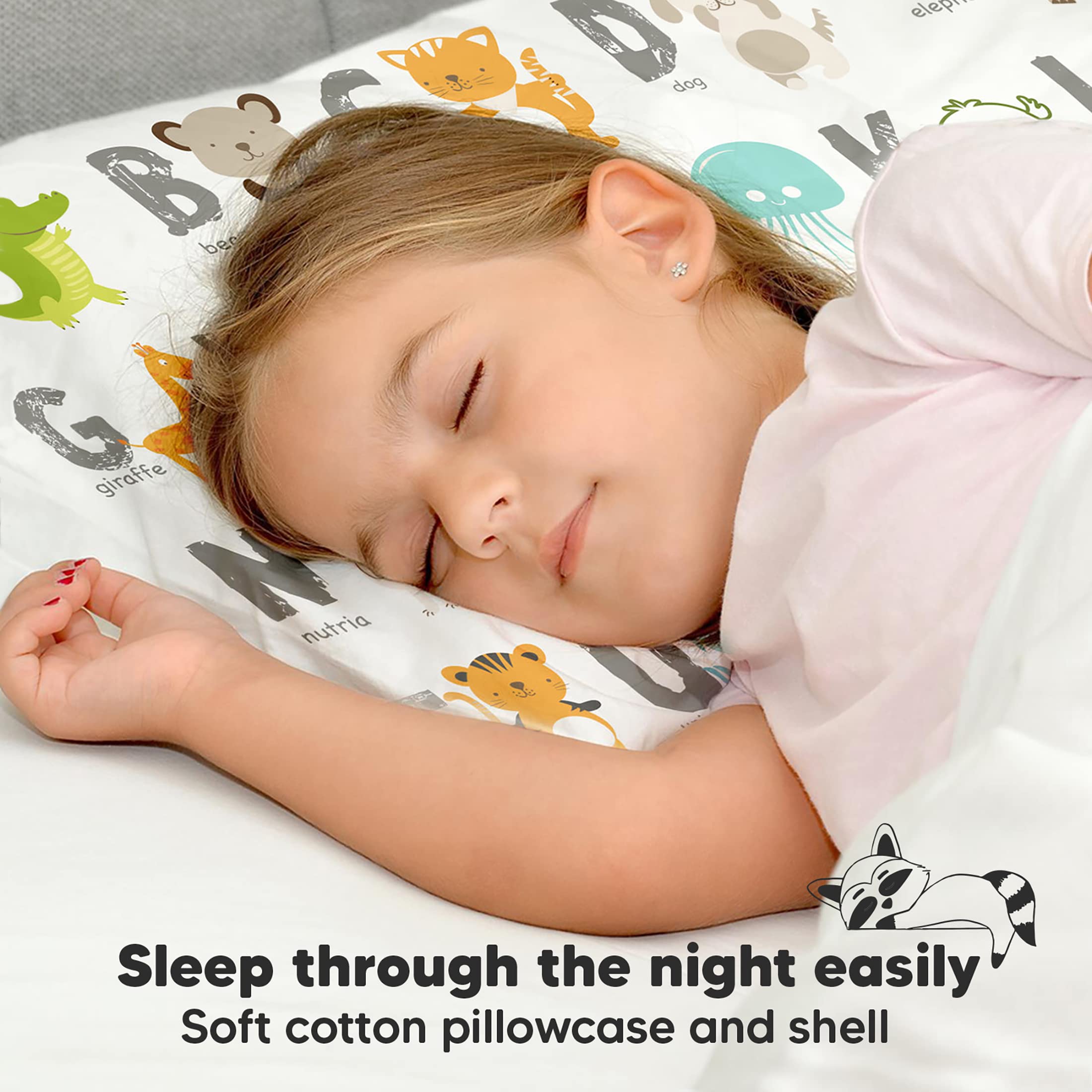 KeaBabies printed pillowcase design adding cute style to sleep space.