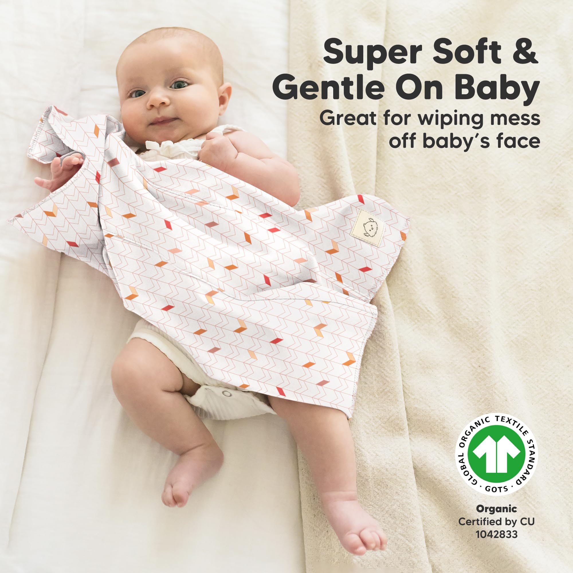 KeaBabies Prism burp cloths fold compactly for diaper bags on the go.