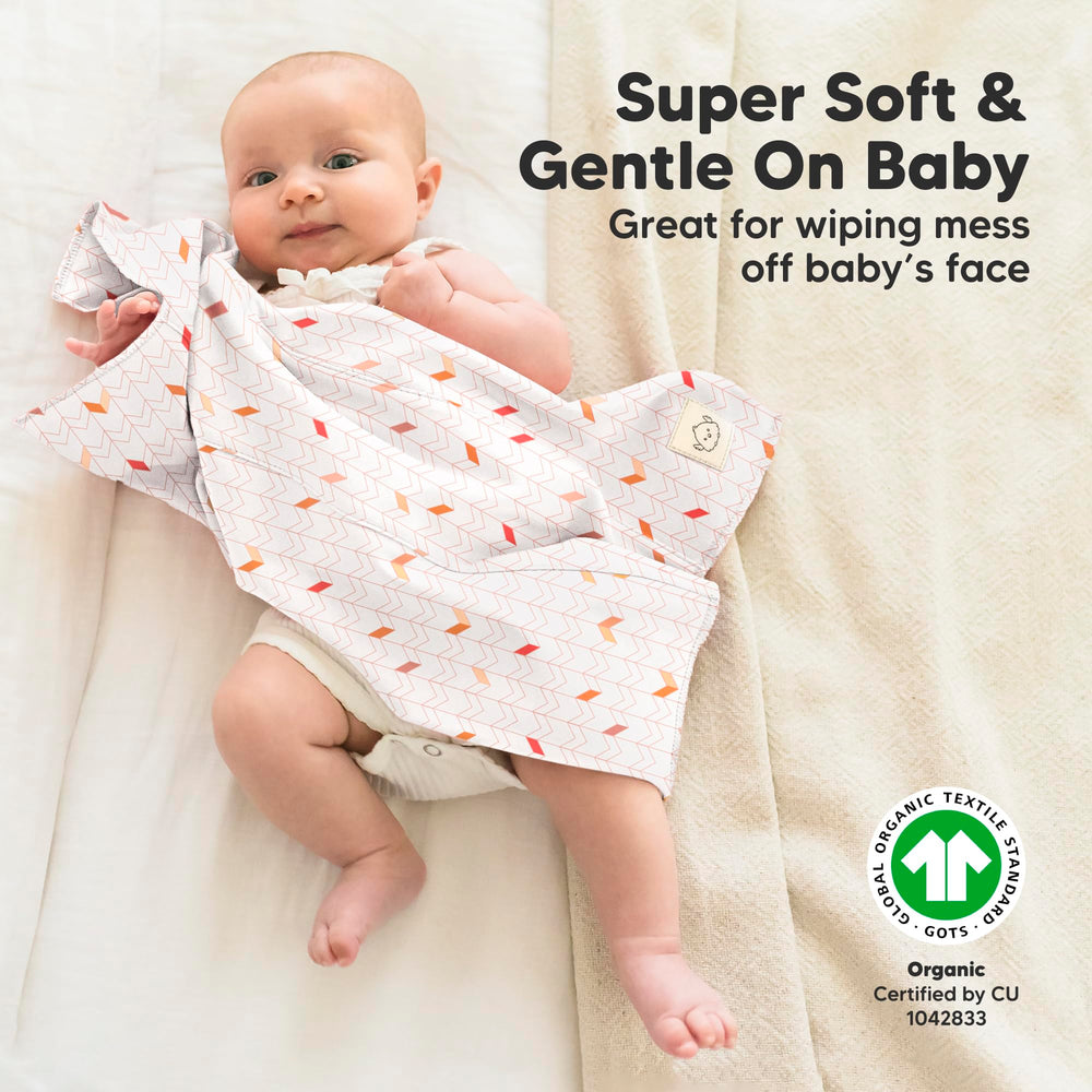 KeaBabies Prism burp cloths fold compactly for diaper bags on the go.