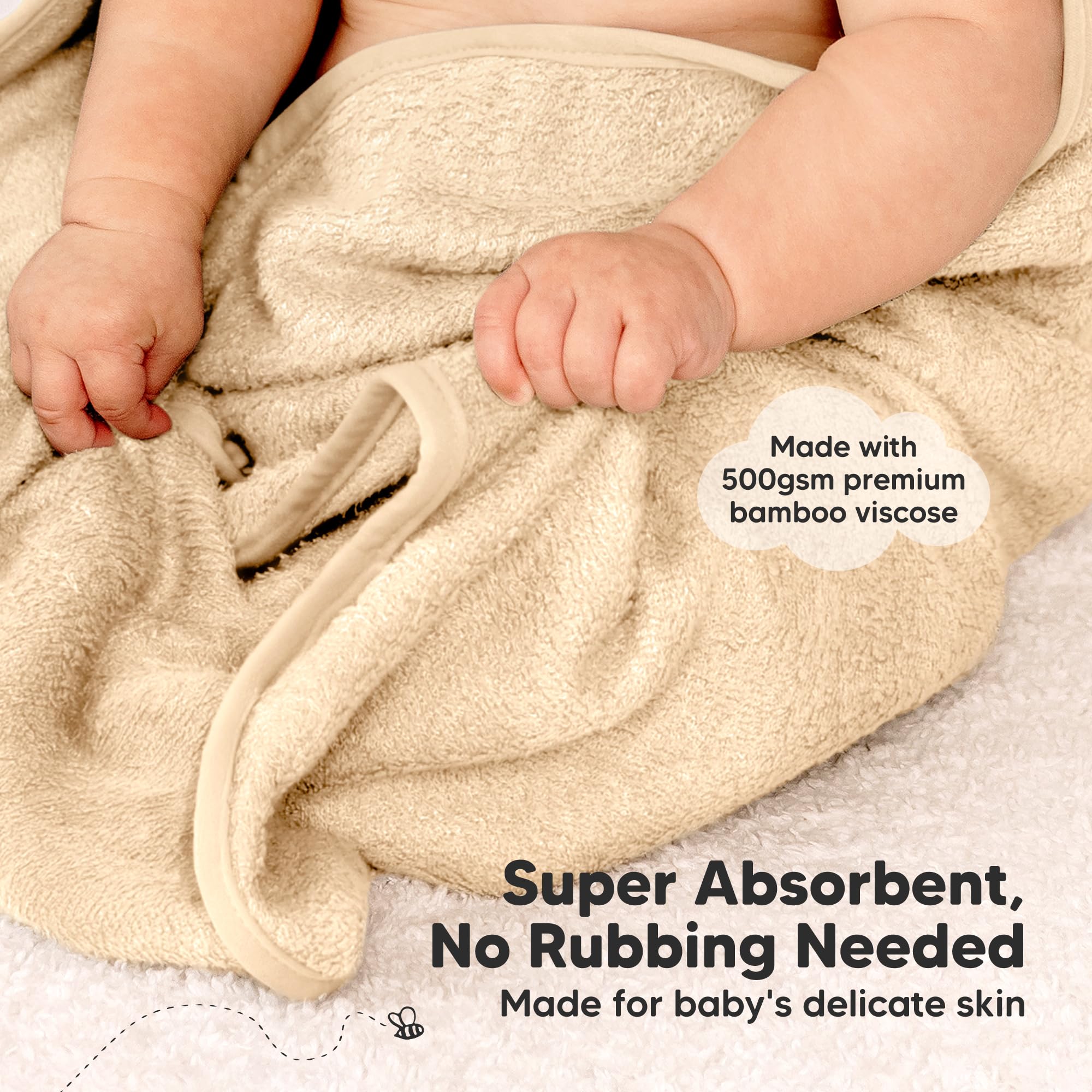 KeaBabies quick-dry absorbent towel ideal for speedy drying after bath
