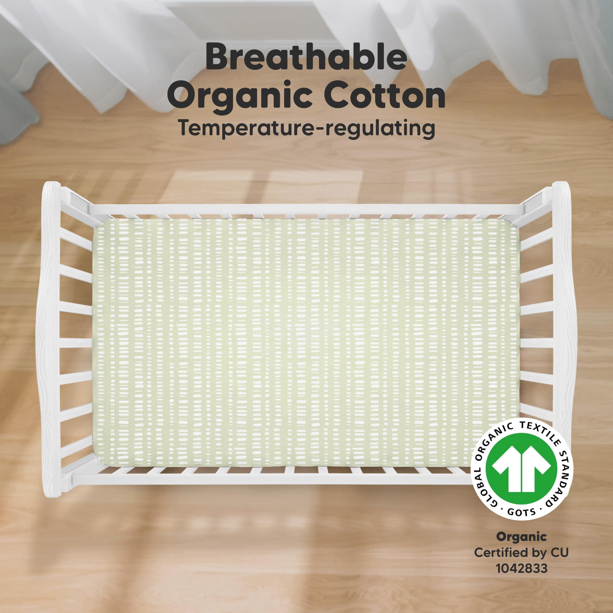 KeaBabies quick-fit crib sheet with snug elastic for easy changing