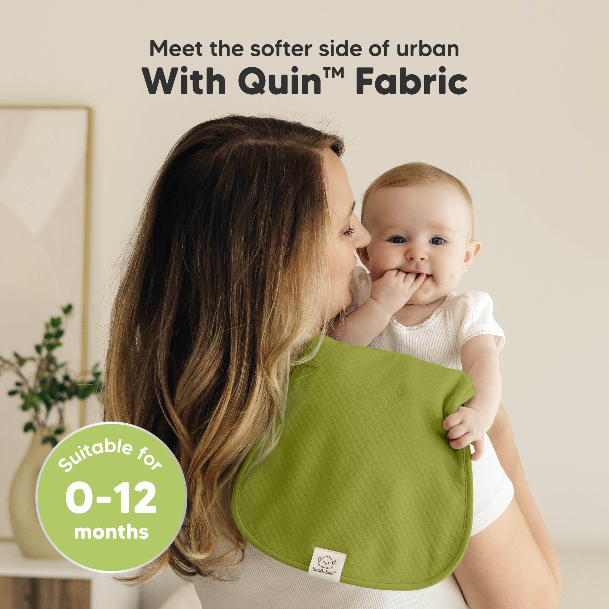 KeaBabies Quin burp cloth large size offers extensive shoulder coverage