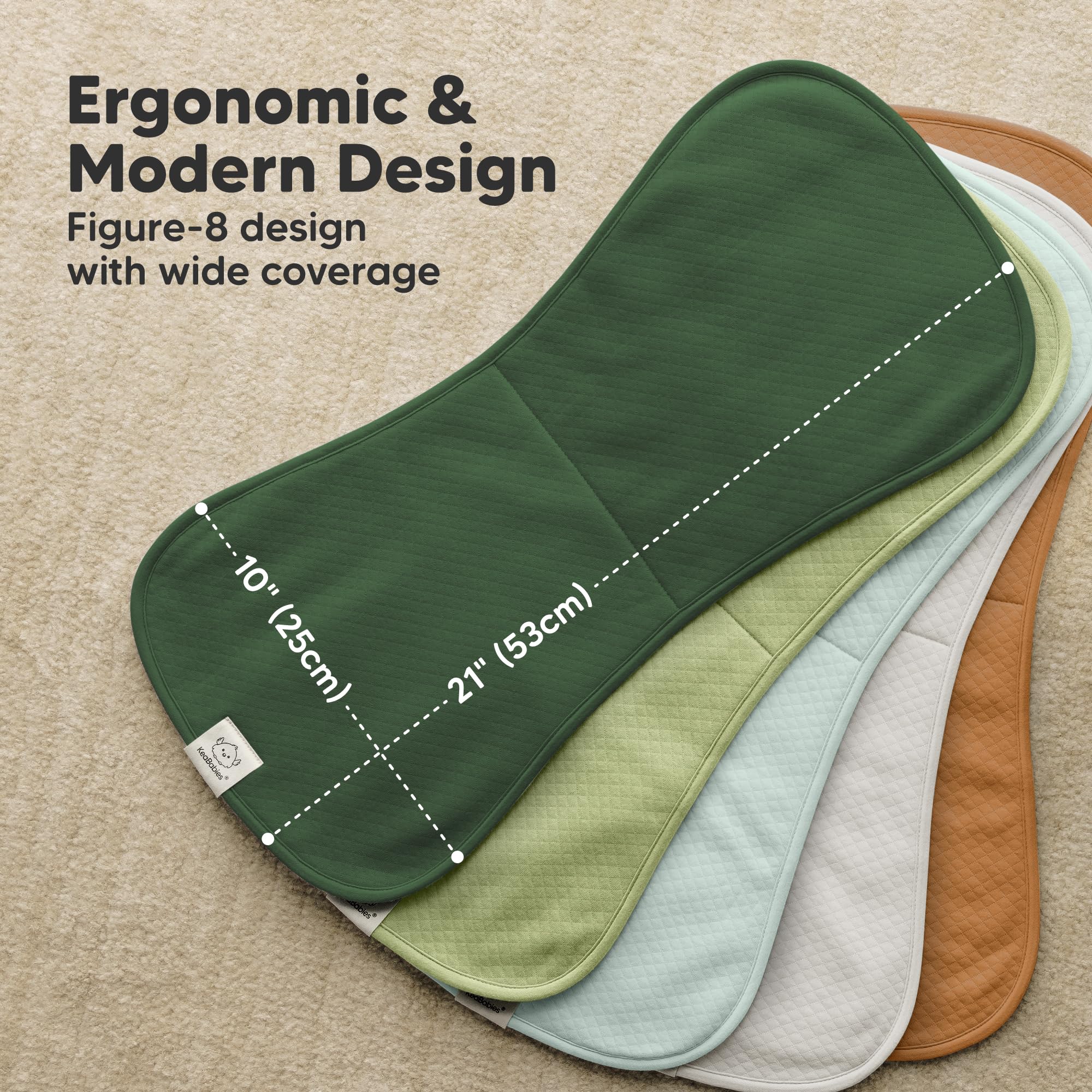 KeaBabies Quin burp cloth in soft organic cotton feels gentle on baby skin