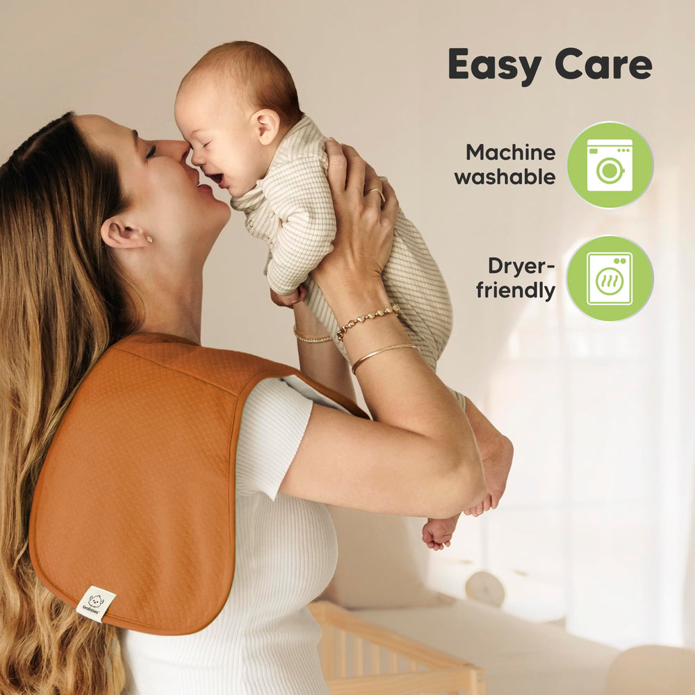 KeaBabies Quin burp cloth provides reliable spill coverage for drool and spit ups